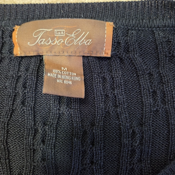 Tasso Elba black 100% cotton Sweater - Picture 6 of 10